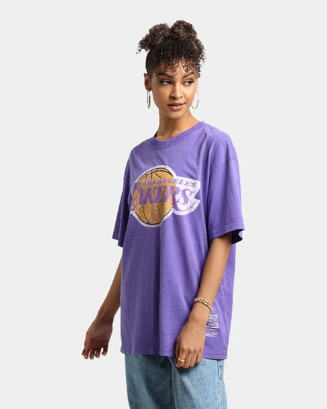 Mitchell & Ness Los Angeles Lakers Big Logo Vintage T-Shirt Faded Purple