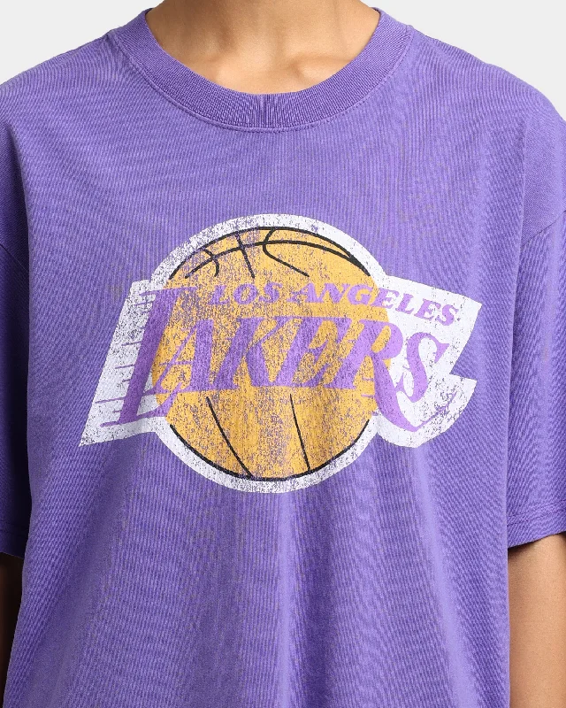 Mitchell & Ness Los Angeles Lakers Big Logo Vintage T-Shirt Faded Purple