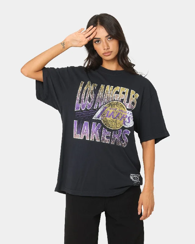 Mitchell & Ness Los Angeles Lakers Incline Stack Vintage T-Shirt Faded Black