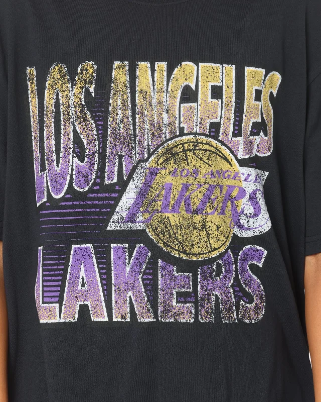 Mitchell & Ness Los Angeles Lakers Incline Stack Vintage T-Shirt Faded Black