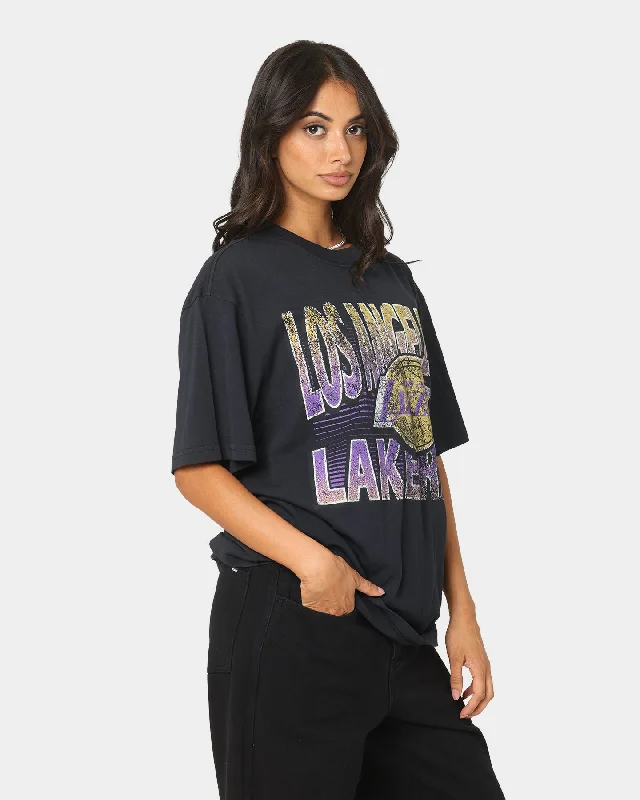 Mitchell & Ness Los Angeles Lakers Incline Stack Vintage T-Shirt Faded Black