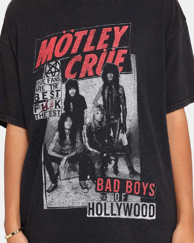 Motley Crue Men's Bad Boys Vintage T-Shirt Black Wash