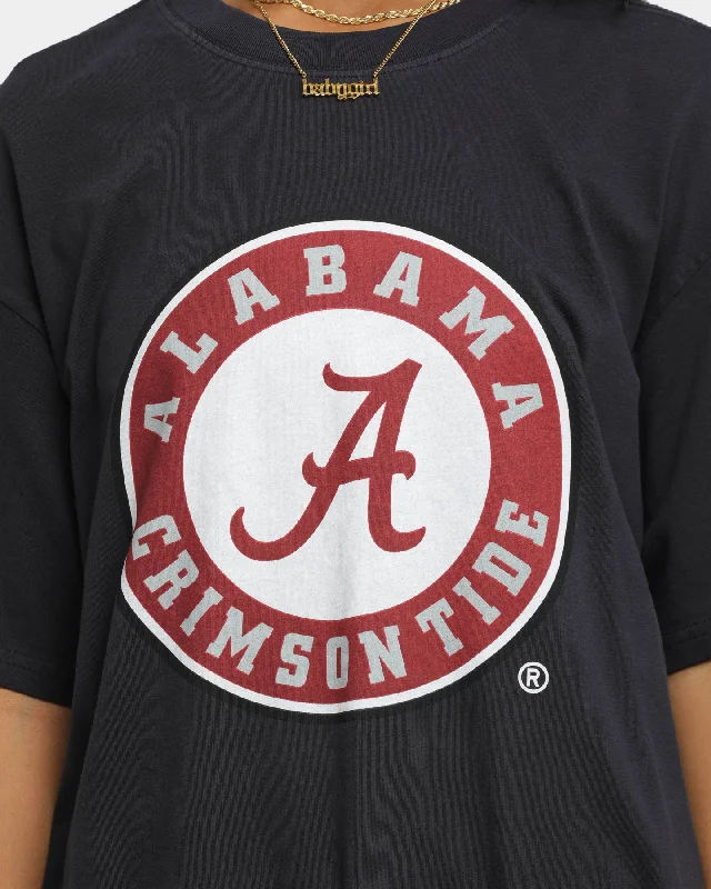 NATIONAL COLLEGIATE ATHLETIC ASSC Alabama Crimson Tide Team Crest Vintage T-Shirt Vintage Black