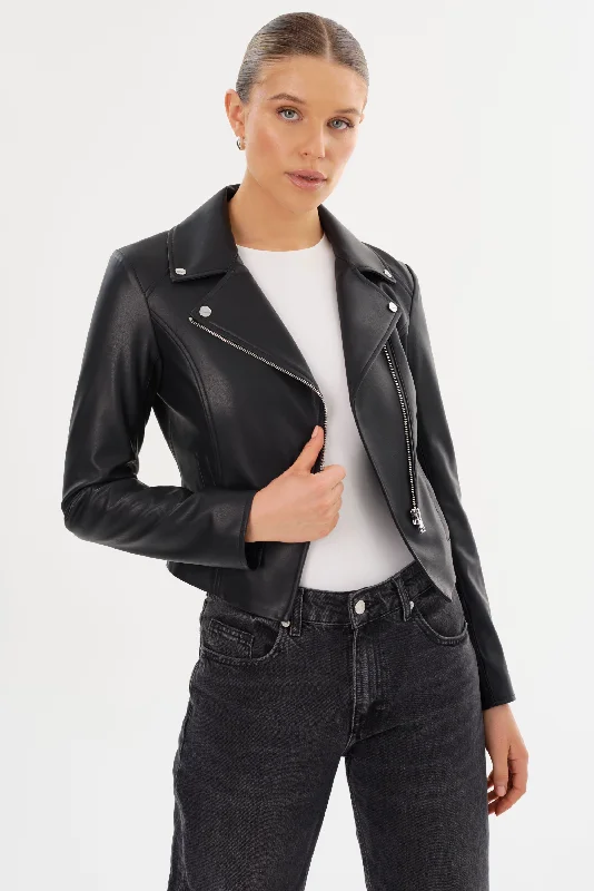 PASCALE | Fitted Faux Leather Jacket