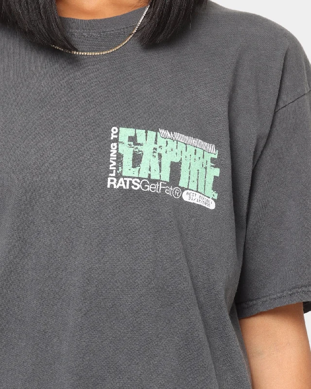 Rats Get Fat Expire Vintage T-Shirt Off Black