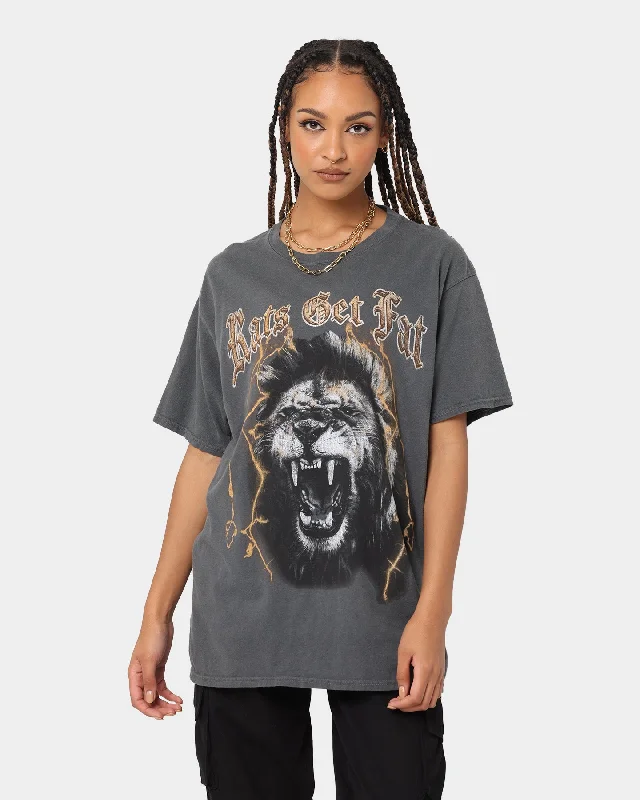 Rats Get Fat Lion Vintage T-Shirt Black Dye