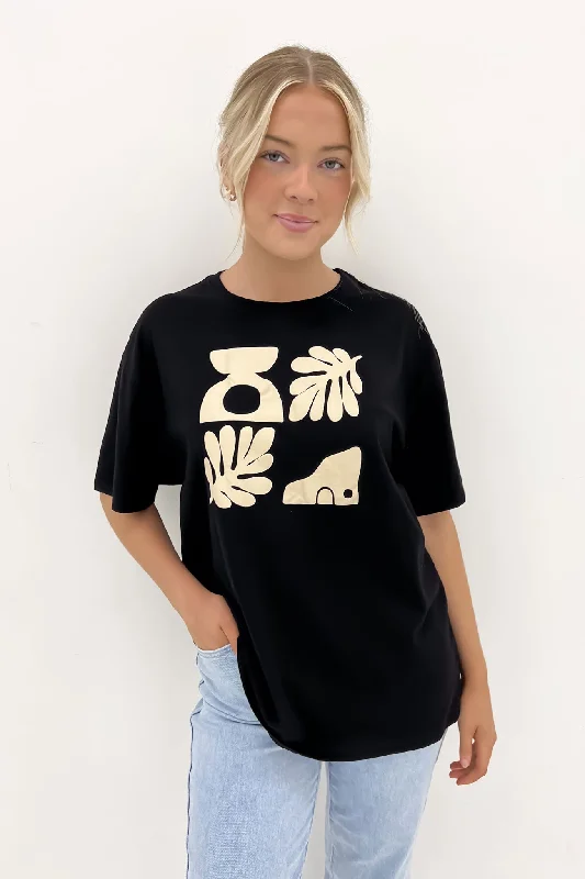 River Tee Black Beige