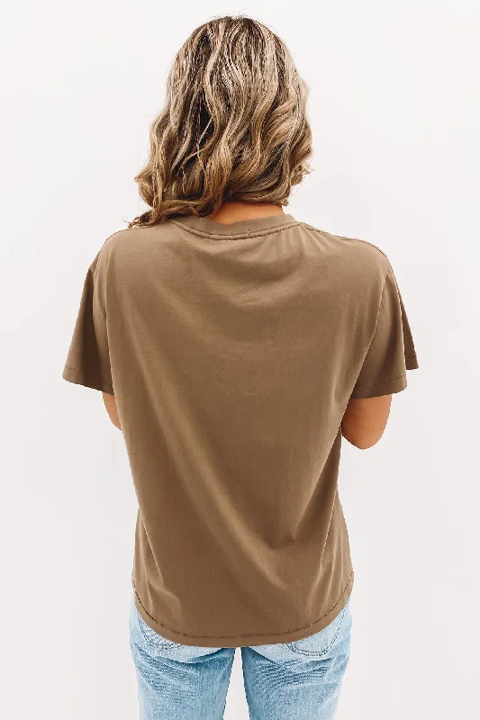 Stacked Text Tee Washed Taupe