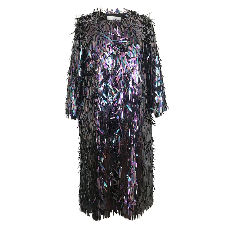 Luxury spike sequin purple occasioncoat