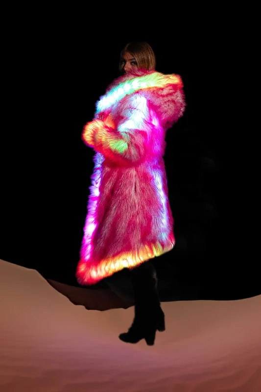 Women's LED Desert Warrior Coat in ""Just The Tip-Hot Pink""