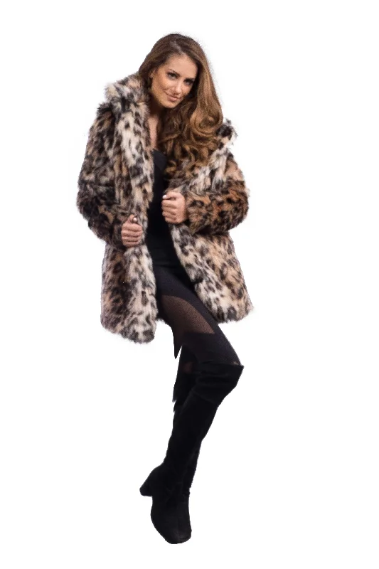 Women's Short Duchess Coat in ""Cheetah""