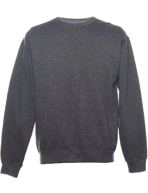 Dark Grey Plain Classic Sweatshirt - M