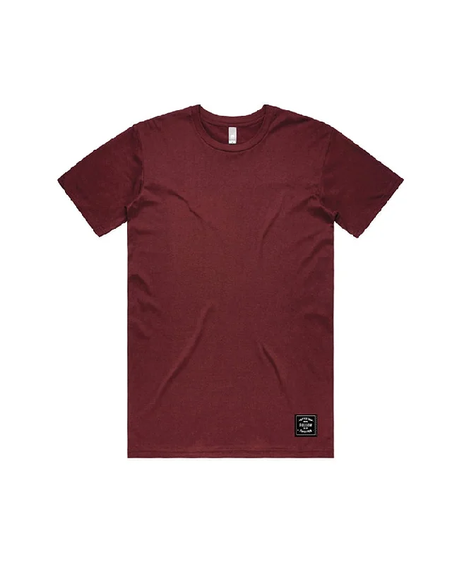 Follow Woven Tee - Maroon