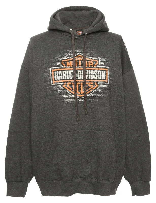 Harley Davidson Printed Grey Sweatshirt - S