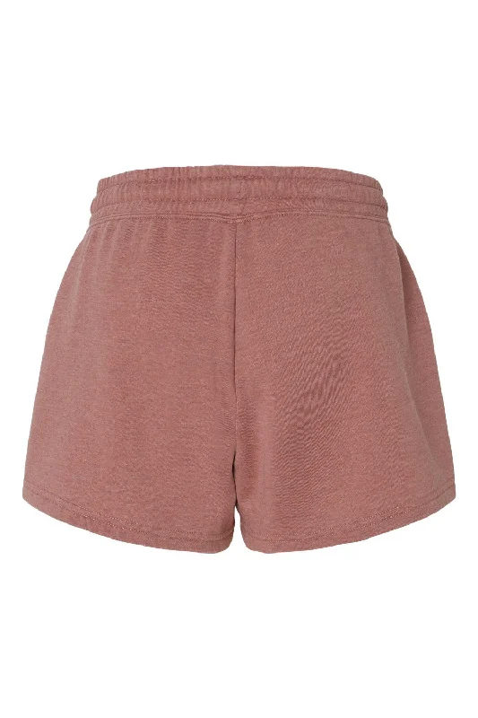 Independent Trading Co. Womens California Wave Wash Fleece Shorts w/ Pockets - Dusty Rose - NEW