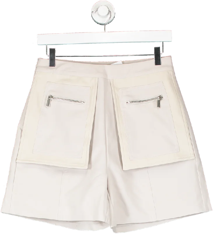 maniere de voir Beige Tailored Shorts With Pocket Detail UK 10