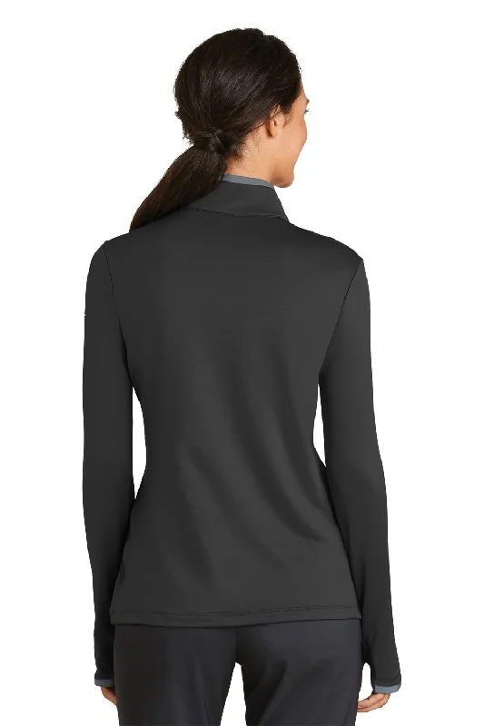 Nike Womens Dri-Fit Moisture Wicking 1/4 Zip Sweatshirt - Black/Dark Grey