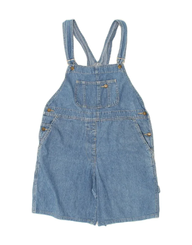 VINTAGE Womens Dungarees Denim Shorts W34 Large  Blue