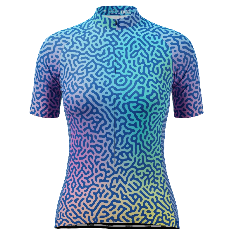 Women's Holographic Organic Lines Short Sleeve Cycling Jersey